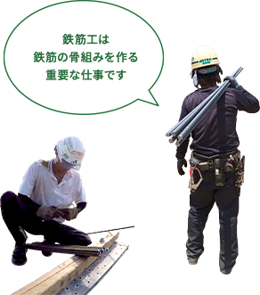 鉄筋工は鉄筋の骨組みを作る重要な仕事です